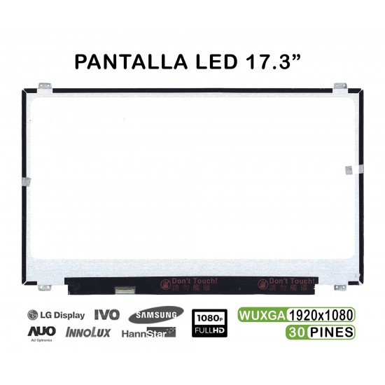 PANTALLA CASI NUEVA LED DE 17.3" FHD B173HAN01.1 HW0A N173HCE-E31 B173HAN01.3, LP173WF4-SPF2
