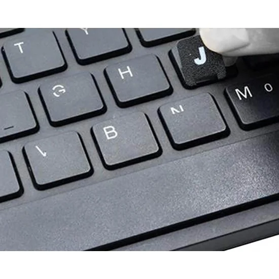PEGATINA PARA CONVERTIR TECLADO EN ESPAÑOL / CASTELLANO PLATA CON LETRAS EN NEGRO