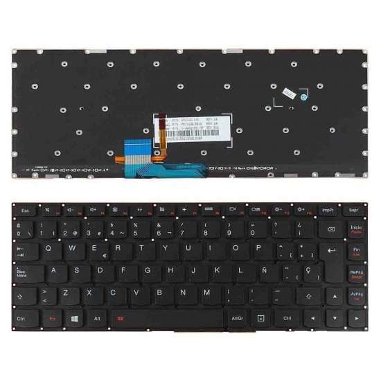 TECLADO RETROILUMINADO PARA PORTÁTIL LENOVO YOGA 2 13" YOGA 700-14ISK NEGRO