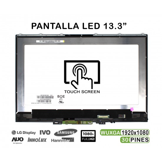 PANTALLA CON TÁCTIL Y MARCO DE 13.3" PARA PORTÁTIL LENOVO YOGA 720-13IKB FHD M133NWF4 R0 PANTALLA CON TÁCTIL Y MARCO DE 13.3" PARA PORTÁTIL LENOVO YOGA 720-13IKB FHD M133NWF4 R0
