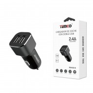 CARGADOR DE COCHE DUAL USB 2.4A NEGRO