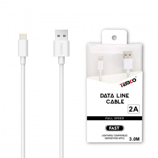 CABLE USB A LIGHTNING 2A 3M BLANCO CABLE USB A LIGHTNING 2A 3M BLANCO
