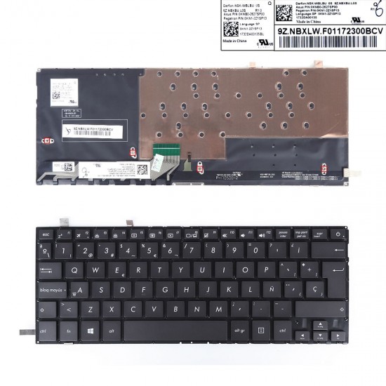 TECLADO PARA PORTÁTIL ASUS UX430 UX430U UX430UA UX430UQ UX430UN U4100U RETROILUMINADO NEGRO TECLADO PARA PORTÁTIL ASUS UX430 UX430U UX430UA UX430UQ UX430UN U4100U RETROILUMINADO NEGRO