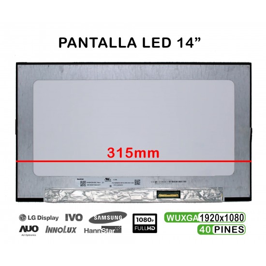 PANTALLA LED DE 14" PARA PORTÁTIL N140HCN-E5C FHD 40 PINES PANTALLA LED DE 14" PARA PORTÁTIL N140HCN-E5C FHD 40 PINES