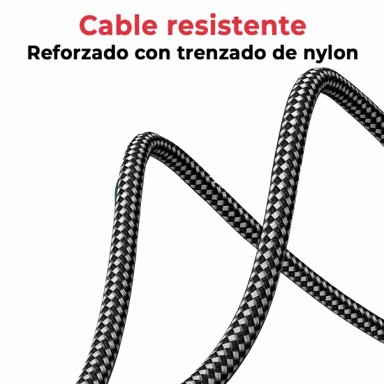 CARGADOR MULTIVOLTAJE USB-C PARA PORTÁTIL 5V-20V 3.25A 65W NEGRO CABLE TRENZADO