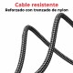 CARGADOR MULTIVOLTAJE USB-C PARA PORTÁTIL 5V-20V 3.25A 65W NEGRO CABLE TRENZADO