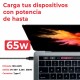 CARGADOR MULTIVOLTAJE USB-C PARA PORTÁTIL 5V-20V 3.25A 65W NEGRO CABLE TRENZADO