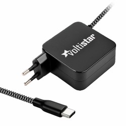 CARGADOR MULTIVOLTAJE USB-C PARA PORTÁTIL 5V-20V 3.25A 65W NEGRO CABLE TRENZADO