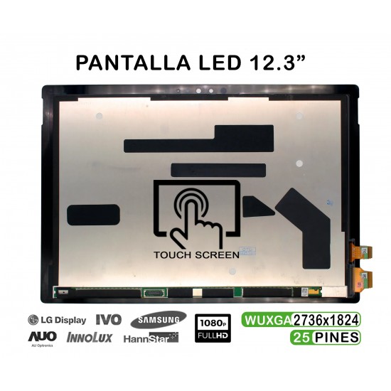 PANTALLA LED TÁCTIL DE 12.3" PARA PORTÁTIL MICROSOFT SURFACE PRO 4 1724 PANTALLA LED TÁCTIL DE 12.3" PARA PORTÁTIL MICROSOFT SURFACE PRO 4 1724