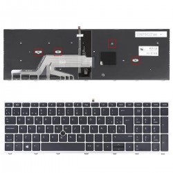 TECLADO RETROILUMINADO PARA PORTÁTIL HP PROBOOK 450 G5 455 G5 470 G5 PLATA
