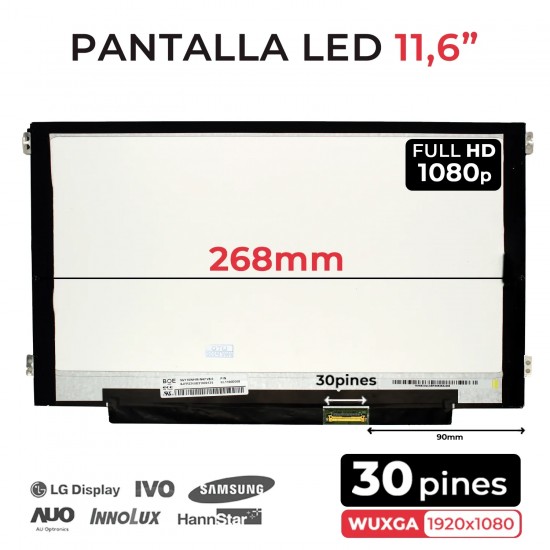 PANTALLA 11.6" PARA PORTÁTIL NV116WHM-N47 CON BRACKETS PANTALLA 11.6" PARA PORTÁTIL NV116WHM-N47 CON BRACKETS