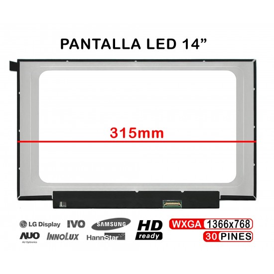 PANTALLA LED MATE DE 14" PARA PORTÁTIL B116XTN04.0