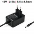 CARGADOR PARA MONITORES ROUTER LUCES LED 12V 2.5A 30W 5.5X2.5MM PARED