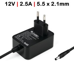 CARGADOR CÁMARA CCTV 5.5x2.1MM 12V 2.5A 30W NEGRO