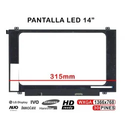 PANTALLA BRILLO LED DE 14" PARA PORTÁTIL NT140WHM-N44 NT140WHM-N44 V8.0 B140XTN07.1 HW0A 315MM