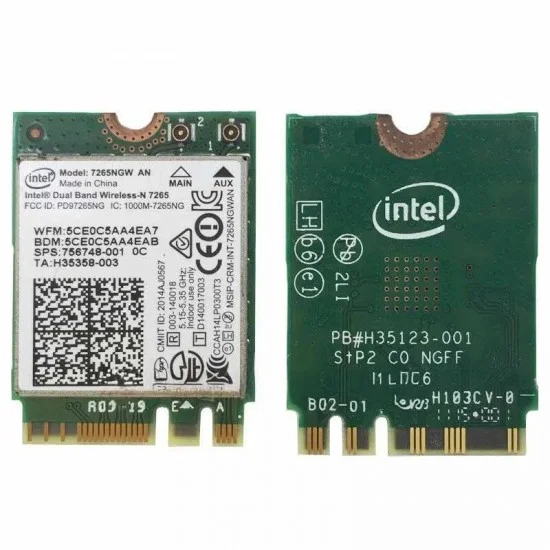 TARJETA INTEL DUAL BAND 7265NGW 802.11AN WIFI + BLUETOOTH 4.0 PARA PORTÁTIL HP WLAN 756748-001 TARJETA INTEL DUAL BAND 7265NGW 802.11AN WIFI + BLUETOOTH 4.0 PARA PORTÁTIL HP WLAN 756748-001