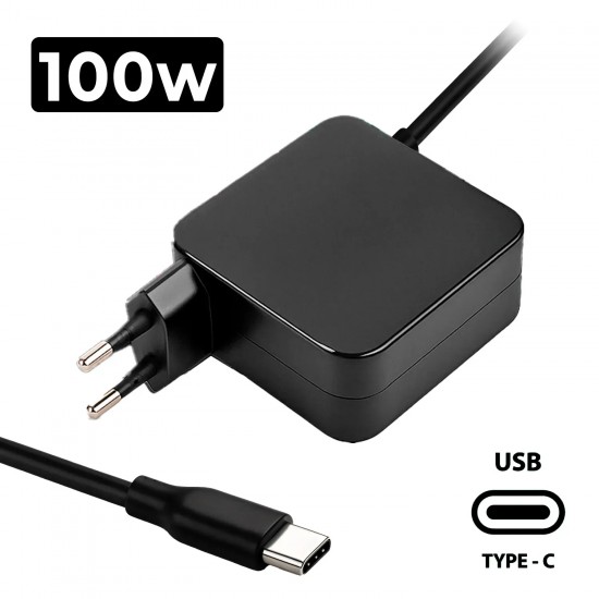 CARGADOR MULTIVOLTAJE  PARA PORTÁTIL USB-C 5V - 20V 5A 100W NEGRO