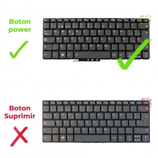 TECLADO PARA PORTÁTIL LENOVO IDEAPAD 320-14ISK 320S-14IKB 320S-14IKBR GRIS
