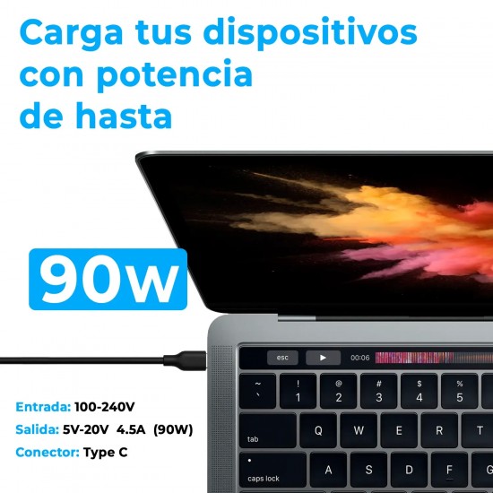 CARGADOR PARA PORTÁTIL 5V-20V 4.5A 90W USB-C CARGADOR PARA PORTÁTIL 5V-20V 4.5A 90W USB-C