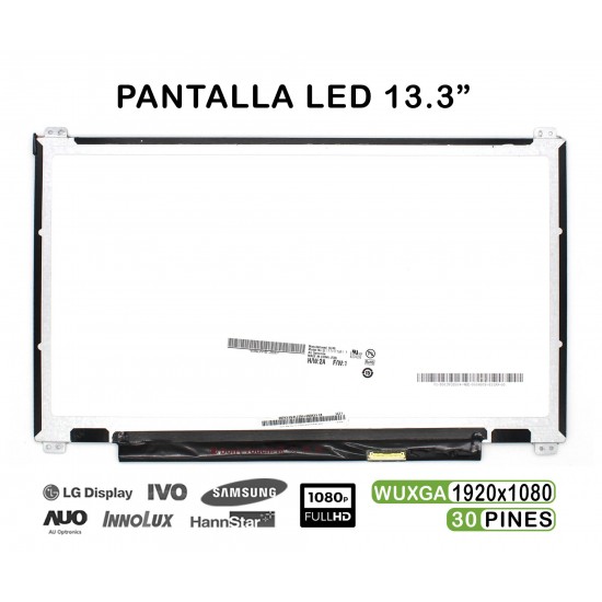 PANTALLA CASI NUEVA LED DE 13.3" PARA PORTÁTIL B133HTN01.1 FHD 30 PINES