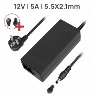 CARGADOR PARA TFT MONITOR 12V 5A 60W + CONECTOR APTO PARA TIRA LED