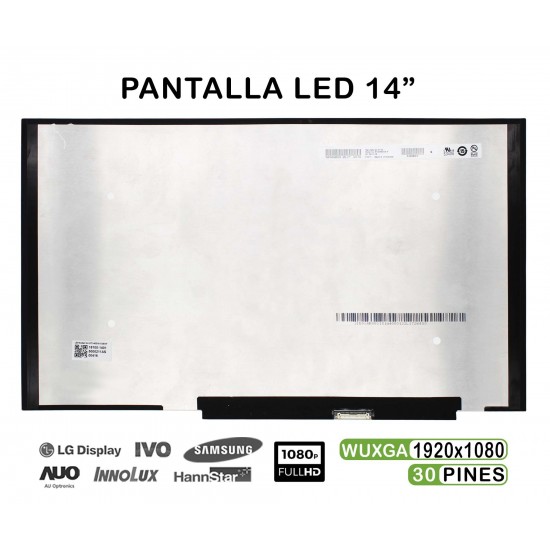 PANTALLA LED DE 14" PARA PORTÁTIL B140HAN06.8 B140HAN06.B