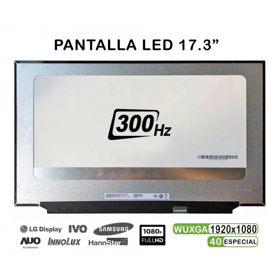PANTALLA CASI NUEVA LED DE 17.3" PARA PORTÁTIL B173HAN05.1 300HZ FHD 40 PINES