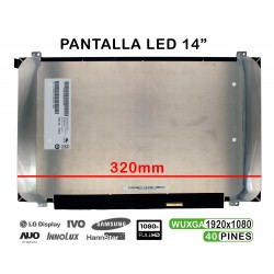 PANTALLA CASI NUEVA LED DE 14" PARA PORTÁTIL B140HAK01.0 40 PINES MATE
