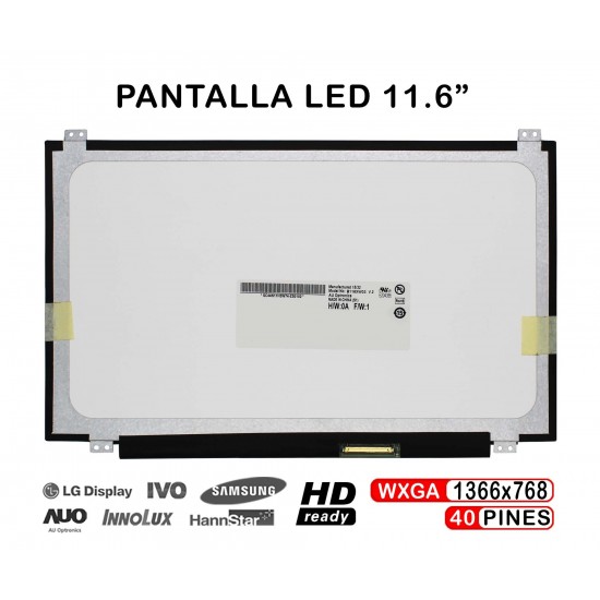 PANTALLA CASI NUEVA LED DE 11.6" PARA PORTÁTIL N116BGE-L41 N116BGE-L42