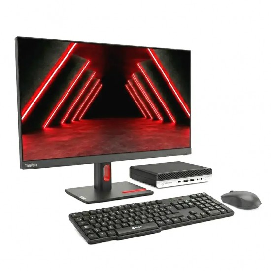 ORDENADOR HP PRODESK 600 G4 DM | I5-8500T | 8GB | 128GB NVMe + MONITOR LENOVO THINKVISION 24" NUEVO + TECLADO Y RATÓN