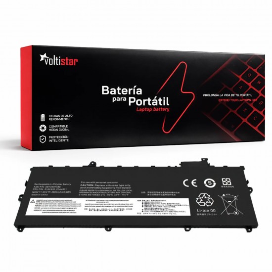 BATERÍA PARA PORTÁTIL LENOVO THINKPAD X1 CARBON 5TH GEN 2017 6TH GEN 2018 01AV430 01AV494
