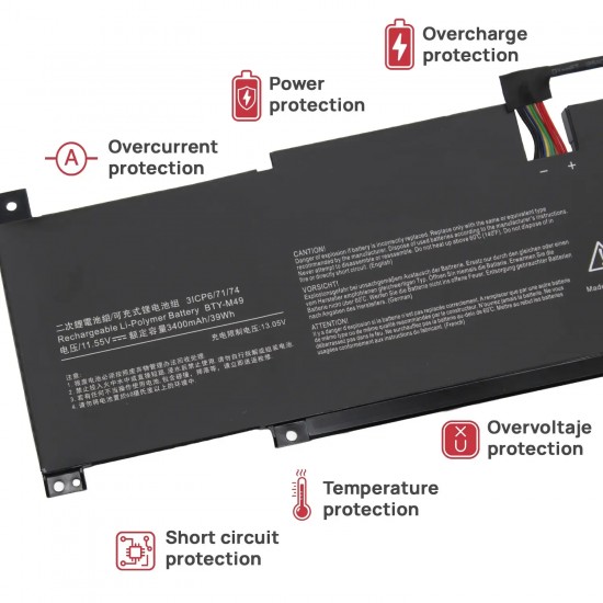 BATERÍA PARA PORTÁTIL MSI PRESTIGE 14 A10M SUMMIT E14 3400mMAH 11.55V
