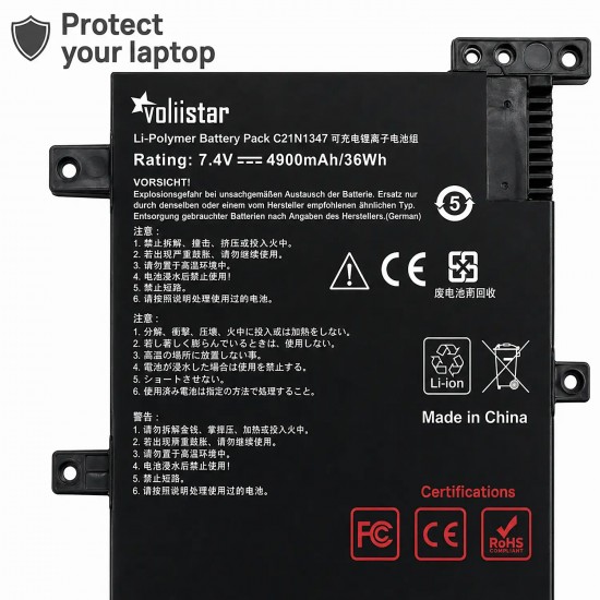 BATERÍA PARA PORTÁTIL ASUS X554 X554L X555 X555L R557 R557L R556 R556L C21N1347