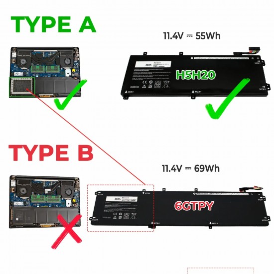 BATERÍA PARA PORTÁTIL DELL XPS 15 9550 9560 9570 7590 H5H20