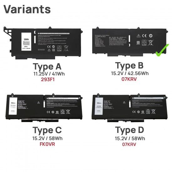 BATERÍA PARA PORTÁTIL 8WRCR 01VX5 8H6WD FK0VR 404T8 BATERÍA PARA PORTÁTIL 8WRCR 01VX5 8H6WD FK0VR 404T8