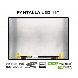 PANTALLA CASI NUEVA LED DE 13" PARA PORTÁTIL TV130WTM-NH0 2160X1440 30 PINES CON CRISTAL