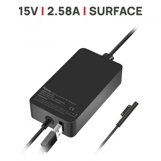 CARGADOR PARA PORTÁTIL MICROSOFT SURFACE PRO 4 PRO 5 PRO 6 CON USB ADICIONAL CARGADOR PARA PORTÁTIL MICROSOFT SURFACE PRO 4 PRO 5 PRO 6 CON USB ADICIONAL