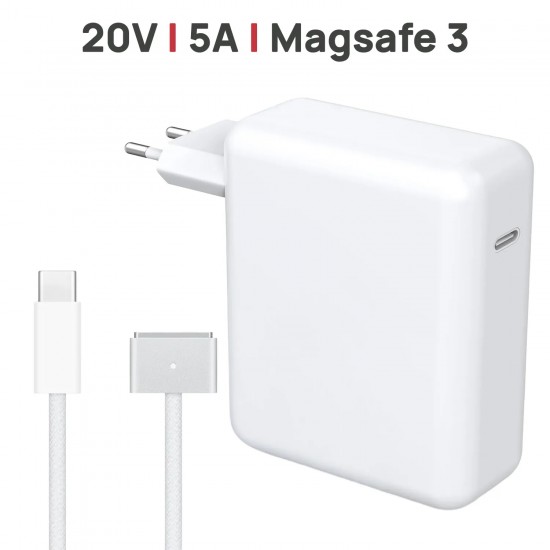 CARGADOR MAC BOOK AIR PRO M1 M2 M3 M4 67W MAGSAFE 3 CABLE TRENZADO USB-C A T DE 2