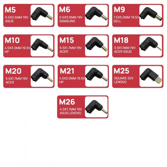 CARGADOR UNIVERSAL DE PARED PORTABLE 65W 10TIPS 10 CONECTORES ASUS LENOVO HP DELL CARGADOR UNIVERSAL DE PARED PORTABLE 65W 10TIPS 10 CONECTORES ASUS LENOVO HP DELL