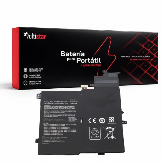 BATERÍA PARA PORTÁTIL C21N1701 ASUS VIVOBOOK S14 X406UA SERIES 7.6V 4000MAH 30WH BATERÍA PARA PORTÁTIL C21N1701 ASUS VIVOBOOK S14 X406UA SERIES 7.6V 4000MAH 30WH