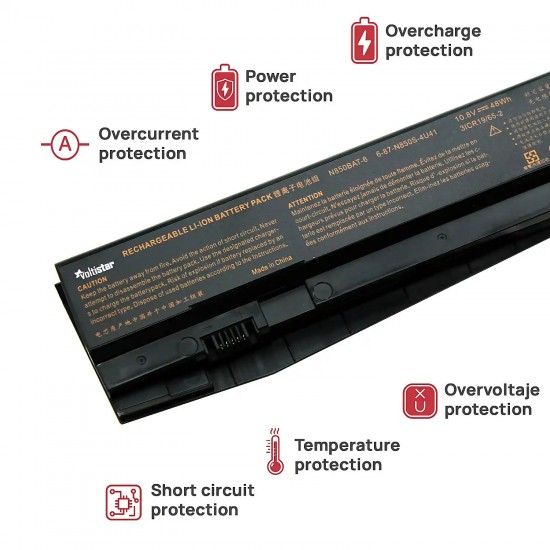 BATERÍA PARA PORTÁTIL CLEVO N850 N855 N857 N870 SERIES | N850BAT-6 - 10.8V 48WH BATERÍA PARA PORTÁTIL CLEVO N850 N855 N857 N870 SERIES | N850BAT-6 - 10.8V 48WH