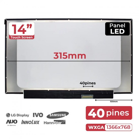PANTALLA LED BRILLO DE 14" M15330-001 TÁCTIL 40 PIN PARA PORTÁTIL HP CHROMEBOOK 14A-CA0030WM 14A-CA PANTALLA LED BRILLO DE 14" M15330-001 TÁCTIL 40 PIN PARA PORTÁTIL HP CHROMEBOOK 14A-CA0030WM 14A-CA