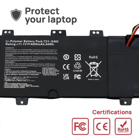 BATERÍA PARA ASUS VIVOBOOK S300 S400 | C21-X402 11.1V 44WH
