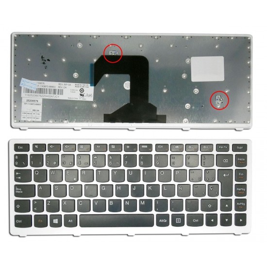 TECLADO PARA PORTÁTIL LENOVO S400 NEGRO CON MARCO BLANCO TECLADO PARA PORTÁTIL LENOVO S400 NEGRO CON MARCO BLANCO