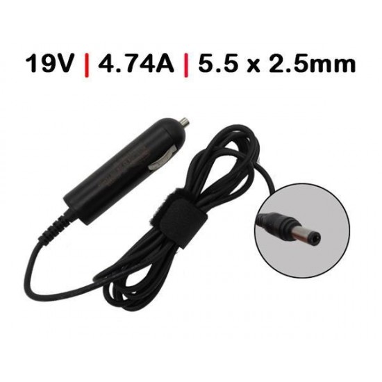 CARGADOR DE COCHE PARA PORTÁTIL TOSHIBA SATELLITE M60 M65 SERIES 19V 4.74A 5.5X2.5 90W