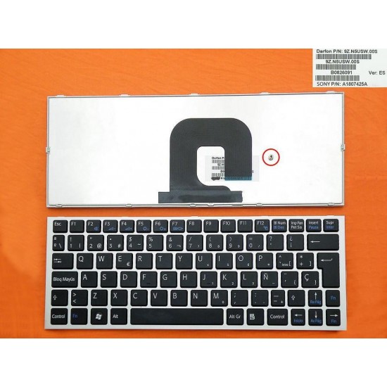 TECLADO PARA PORTÁTIL SONY VAIO TECLADO SONY VAIO PCG-31311U VPC-YB  9Z.N5USW.00S SC0SW YA