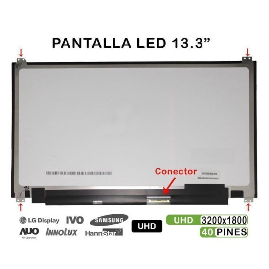 PANTALLA LED 13.3" PARA PORTÁTIL LTN133YL04-P01 QHD+