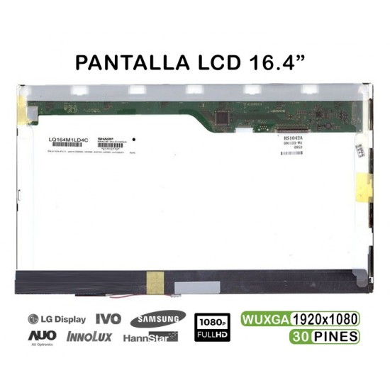 PANTALLA LCD DE 16.4" PARA PORTÁTIL SONY VAIO VPCF13M1E LQ164M1LD4C PANTALLA LCD DE 16.4" PARA PORTÁTIL SONY VAIO VPCF13M1E LQ164M1LD4C