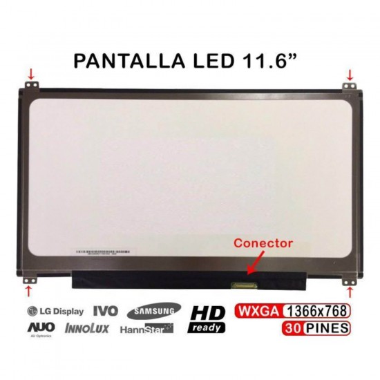 PANTALLA LED DE 11.6" PARA PORTÁTIL ASUS EEEBOOK X205T X205TA B116XTN02.3 30 PINES