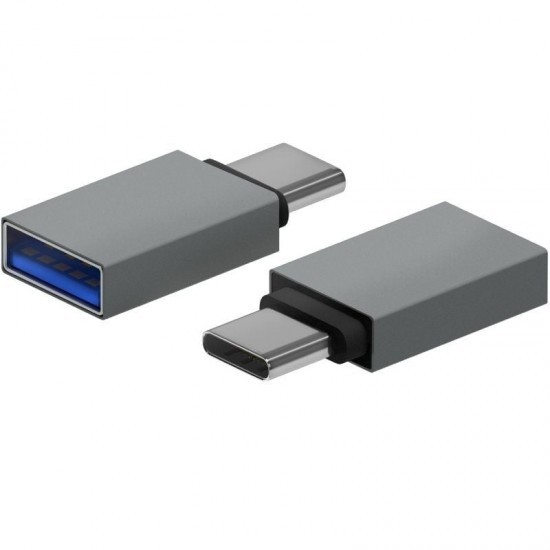 Adaptador usb 3.2 aisens a108-0718/ usb hembra - usb tipo-c macho/ gris